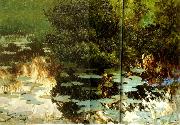 bruno liljefors andfamilj bland nackrosor oil painting on canvas
